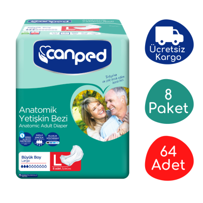 Canped Anatomik Ped Yetişkin Hasta Ara Bezi Büyük (L) - 64 Adet - 1