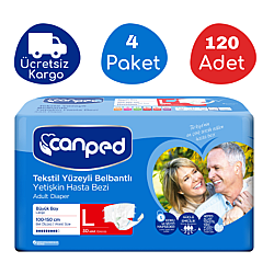 Canped Belbantlı Tekstil Yüzey Hasta Bezi L-Large Beden 120 Adet - Canped