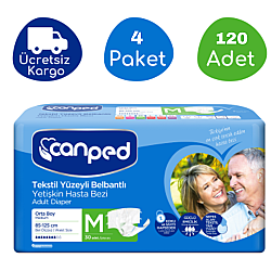 Canped Belbantlı Tekstil Yüzey Hasta Bezi M-Medium Beden 120 Adet - Canped