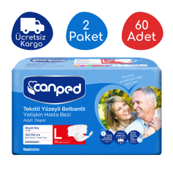 Canped Belbantlı Tekstil Yüzeyli Hasta Bezi Büyük Boy (L) - 60 Adet - Canped