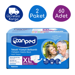Canped Belbantlı Tekstil Yüzeyli Hasta Bezi Ekstra Büyük Boy (XL) - 60 Adet - Canped