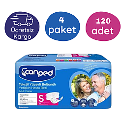 Canped Belbantlı Tekstil Yüzey Hasta Bezi S-Small Beden 120 Adet - Canped