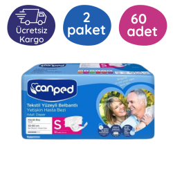Canped Belbantlı Tekstil Yüzeyli Hasta Bezi Küçük (S) - 60 Adet (2x30) - Canped