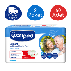 Canped Belbantlı Polietilen Yetişkin Hasta Bezi Büyük (L) - 60 Adet - Canped