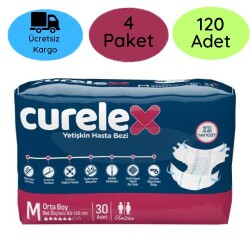 Curelex Yetişkin Belbantlı Hasta Bezi Orta Boy(M) 30'lu 120 Adet - Curelex