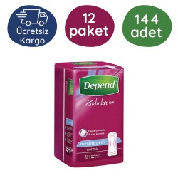 Depend 3 Damla Kadın Mesane Pedi Normal 12'li (12 Paket) - Depend