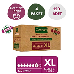 Depend Emici Külot Büyük Boy XL 4x30 Adet Kadın Hasta Bezi - Depend