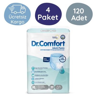 Dr.Comfort Emici Külot Hasta Bezi Ekstra Büyük (XL) 30'lu 120 Adet - 1