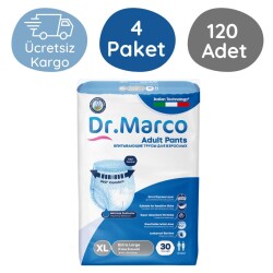 Dr.Marco Emici Külot Hasta Bezi Ekstra Büyük Boy (XL) 30'lu 120 Adet - Dr.Marco