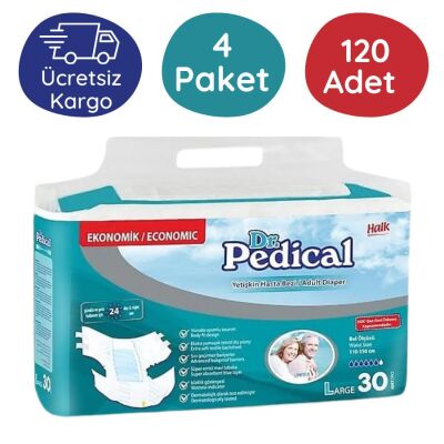 Dr.Pedical Tekstil Yüzeyli Hasta Bezi Büyük Boy(L) 30'lu 120 Adet - 1