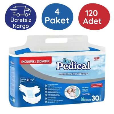 Dr.Pedical Tekstil Yüzeyli Hasta Bezi Orta Boy(M) 30'lu 120 Adet - 1