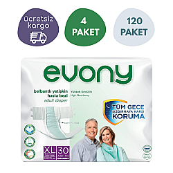Evony Belbantlı Hasta Bezi XL-XLarge 30'lu 4 Paket (120 Adet) - Evony