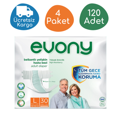 Evony Belbantlı Yetişkin Hasta Bezi Large (L) 120 Adet - 1