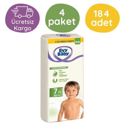 Evy Baby Bebek Bezi 7 Numara XXL (19+ kg ) 46'lı 4 Paket - 1