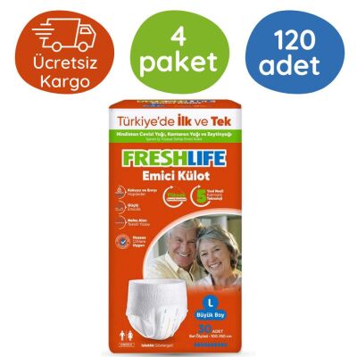 Freshlife Emici Külot Hasta Bezi Büyük Boy(L) 30'lu 120 Adet - 1