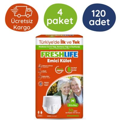 Freshlife Emici Külot Hasta Bezi Orta Boy(M) 30'lu 120 Adet - 1