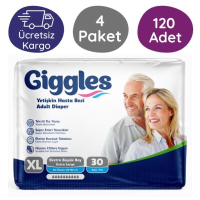 Giggles Belbantlı Hasta Bezi Ekstra Büyük Boy (XL) 30'lu 120 Adet - 1