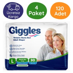 Giggles Belbantlı Hasta Bezi Büyük Boy (L) 30'lu 120 Adet - Giggles
