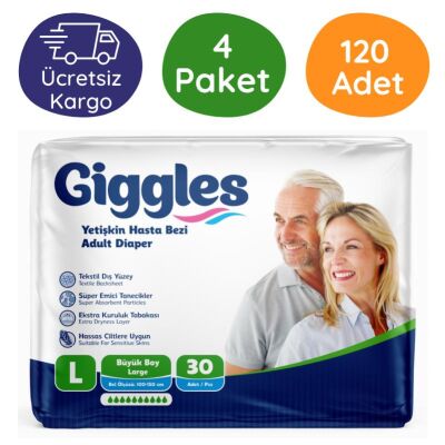 Giggles Belbantlı Hasta Bezi Büyük Boy (L) 30'lu 120 Adet - 1