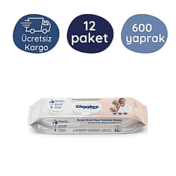 Giggles Bariyer Kremli Perine ve Vücut Temizleme ve Bakım Havlusu 50'li 12 Paket - Giggles