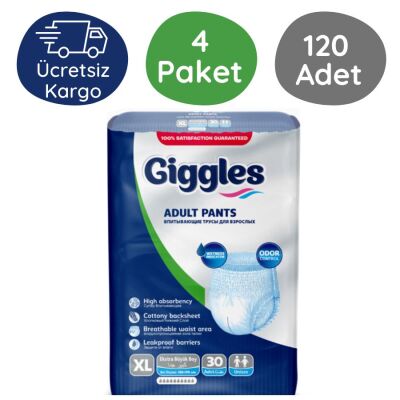 Giggles Emici Külot Extra Büyük Boy (XL) 30'lu 120 Adet - 1