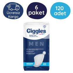 Giggles Erkek Mesane Pedi 20'li 6 Paket (120 Adet) - Giggles