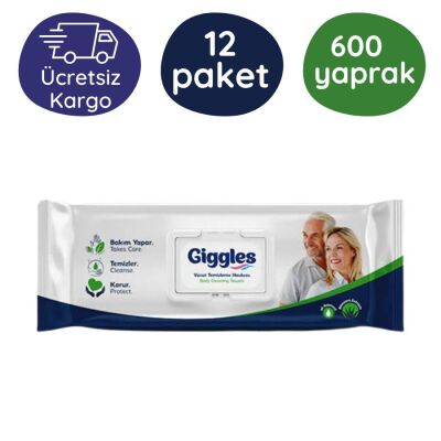 Giggles Vücut Temizleme Havlusu (50 Adetli 12 Paket) - 1
