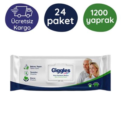 Giggles Vücut Temizleme Havlusu (50 Adetli 24 Paket) - 1
