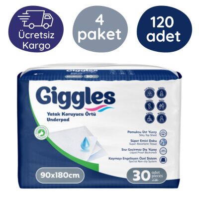 Giggles Yatak Koruyucu Örtü 90x180 cm 30'lu 4 Paket (120 Adet) - 1