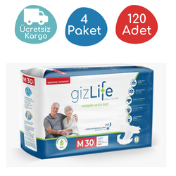 GizLife Belbantlı Yetişkin Hasta Bezi Orta (M) 30'lu 120 Adet - Gizlife
