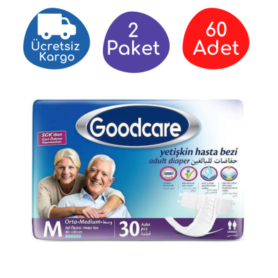 Goodcare Belbantlı Yetişkin Hasta Bezi Orta (M) 60 Adet - 1