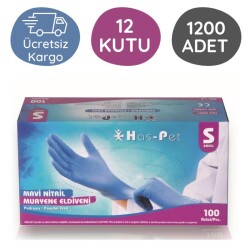 Has-pet Mavi Nitril Eldiven (S) 100lü 12 Kutu - Has-pet