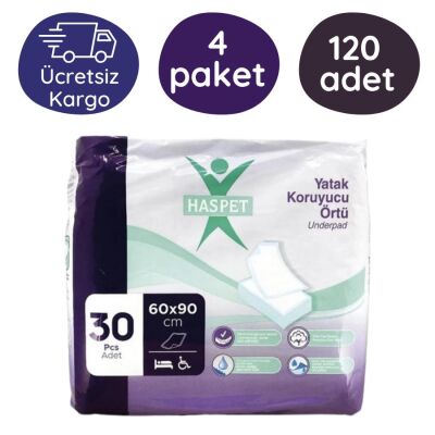 Haspet Yatak Koruyucu Örtü (60x90 cm) 30'lu 120 Adet - 1