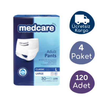 Medcare Emici Külot Yetişkin Hasta Bezi Large (L) 120 Adet - 1