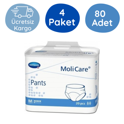 MoliCare Pants Emici Külot 6 Damla Mavi Paket (Medium) 20'li (4 Paket) - 1