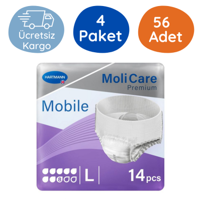 MoliCare Premium Mobile Emici Külot 8 Damla Mor Paket (Large) 14'lü (4 Paket) - 1