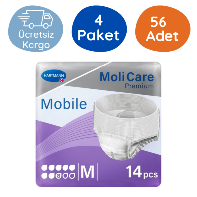 MoliCare Premium Mobile Emici Külot 8 Damla Mor Paket (Medium) 14'lü (4 Paket) - 1