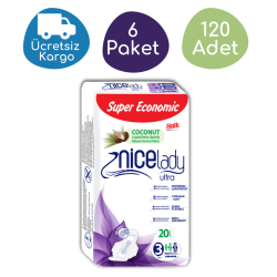 Nicelady Kadın Hijyenik Pedi 3 No Gece 20'li 120 Adet - Nicelady