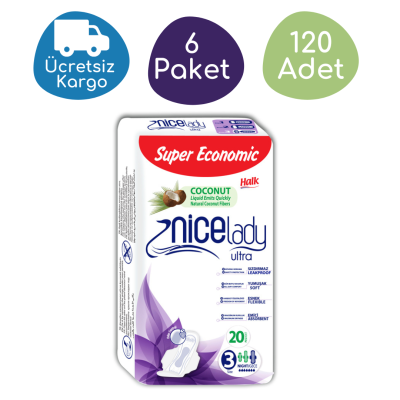 Nicelady Kadın Hijyenik Pedi 3 No Gece 20'li 120 Adet - 1