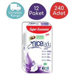 Nicelady Kadın Hijyenik Pedi 3 No Gece 20'li 240 Adet - Nicelady