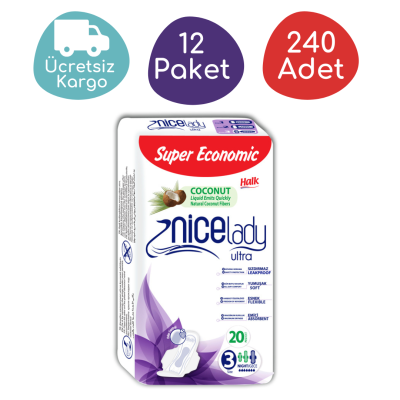 Nicelady Kadın Hijyenik Pedi 3 No Gece 20'li 240 Adet - 1