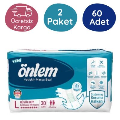 Önlem Belbantlı Yetişkin Hasta Bezi Büyük (L) 60 Adet - 1