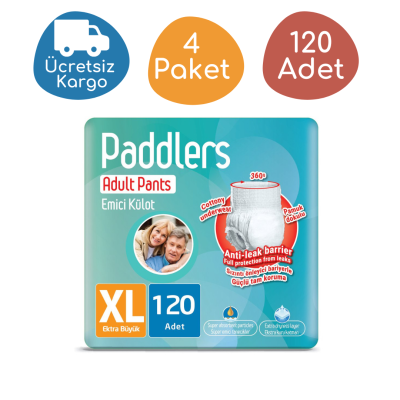 Paddlers Emici Külot Hasta Bezi Ekstra Büyük Boy (XL) 30'lu 120 Adet - 1