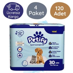 Petify Evcil Hayvan Hijyenik Eğitim Pedi 60x90 cm 30'lu (120 Adet) - Petify