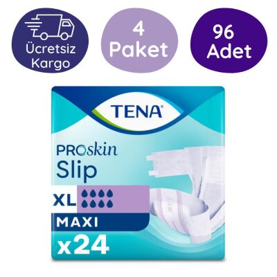 Tena 8 damla ProSkin Maxi Slip Belbantlı Bez Xlarge 24'lü 4 PAKET - 1
