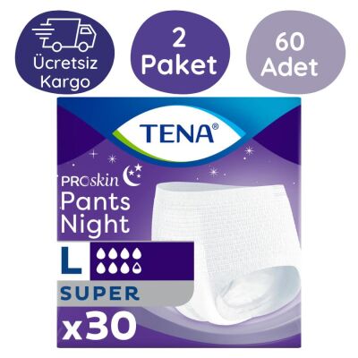 TENA ProSkin Pants Night 7.5 Damla Emici Külot Gece Bezi Büyük Boy (L) 30’lu 2 Paket - 1