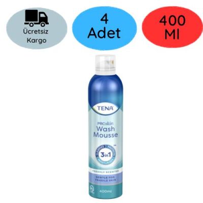 TENA ProSkin Vücut Temizleme Köpüğü 400 ml (4 Adet) - 1