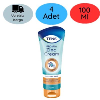 TENA ProSkin Zinc Cream Çinko Krem 100 ml (4 Adet) - 1