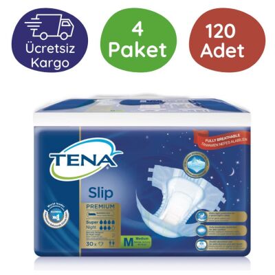 TENA Slip Premium 7 Damla Süper Night Orta Boy 120 Adet - 1