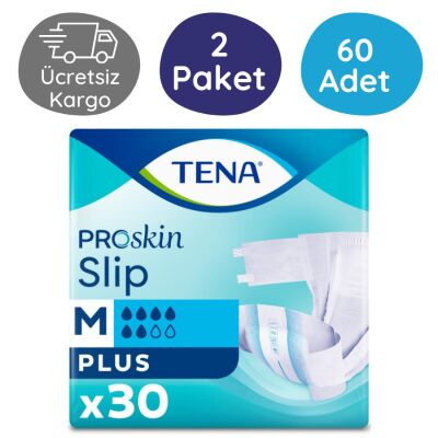 TENA ProSkin Slip Plus 6 Damla Belbantlı Hasta Bezi Orta (M) 60 Adet - 1